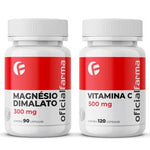 Magnésio Dimalato 300mg 90 Cápsulas + Vitamina C 500mg 120 Cápsulas