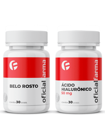 Composto Clareador de Manchas Faciais (Belo Rosto) 30 Cápsulas + Ácido Hialurônico 50mg 30 Doses