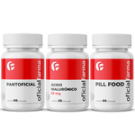 Pantoficial 60 Cápsulas + Pill Food 60 Cápsulas + Ácido Hialurônico 50mg 60 Cápsulas
