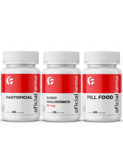 Pantoficial 60 Cápsulas + Pill Food 60 Cápsulas + Ácido Hialurônico 50mg 60 Cápsulas