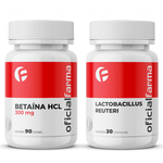 Betaína Hcl 300mg 90 Dose + Lactobacillus Reuteri 30 caps