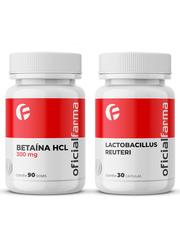 Betaína Hcl 300mg 90 Dose + Lactobacillus Reuteri 30 caps