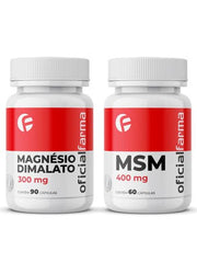 Magnésio Dimalato 300mg 90 Cápsulas + Msm Enxofre Orgânico 400mg 60 Cápsulas