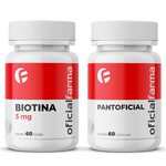 Biotina 5mg 60 Doses + Pantoficial 60 Caps