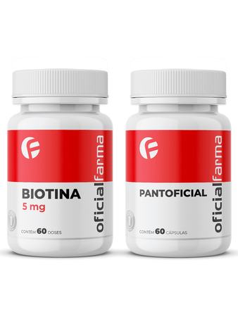 Biotina 5mg 60 Doses + Pantoficial 60 Caps
