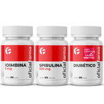 Ioimbina 60 Doses + Spirulina 60 Cápsulas + Diurético 30 Doses