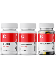 5 Htp 100Mg 60 Cápsulas + Passiflora 200Mg 60 Cápsulas + Termogênico Abelhinha 120 Cápsulas