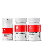 Gel Anestésico Pra Ejaculação Precoce 30g + Ocitocina (Oxitocina) 30 Cápsulas + Composto Libido 60 Doses