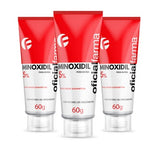 3 MinoxidilL 5% Para Barba Com Fator De Crescimento 60g