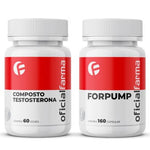 Composto Testosterona Endógena 60 Doses + Forpump Vasodilatador 160 Cápsulas