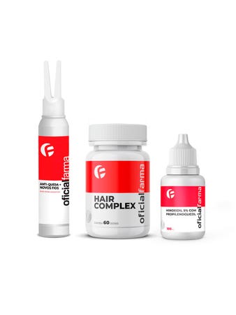 Hair Plus - Anti-Queda Capilar + Novos Fios + Hair Complex + MinoxidilL 5% Com Propilenoglicol