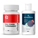 Pill Food Turbinado 60 Cápsulas + Shampoo Unissex Para Crescimento Capilar 200 ml SENKEDA