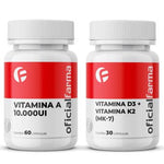 Saúde dos olhos e ossos - Vitamina D3 + Vitamina K2 (Mk-7) + Vitamina A