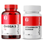 Ômega 3 1g 60 Cápsulas + Vitamina D3 10.000UI 60 Doses