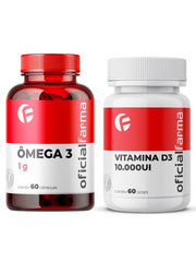 Ômega 3 1g 60 Cápsulas + Vitamina D3 10.000UI 60 Doses
