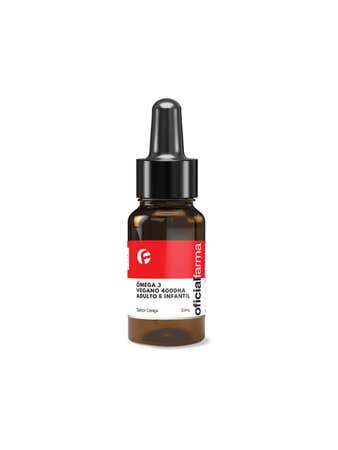Ômega 3 Vegano 400DHA Adulto e Infantil em Gotas 30mL Sabor Cereja